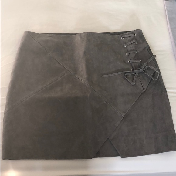 BLANKNYC Soft Fog Suede Lace-Up Skirt - Picture 2 of 5